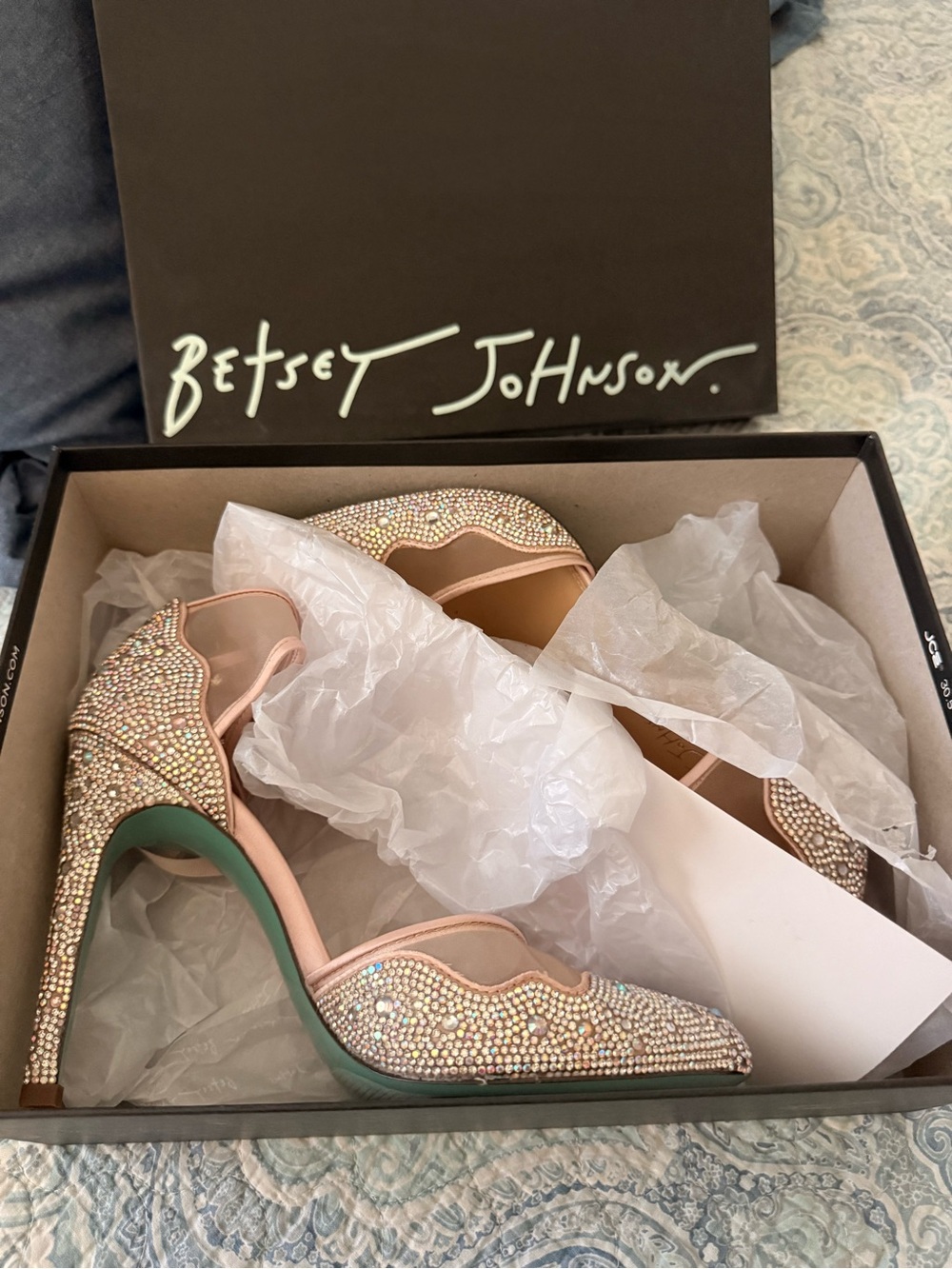 Betsey Johnson Crystal Embellished High Heel Pump - Champagne - Picture 3 of 5